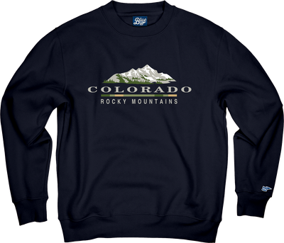 Earth Images Peaks Embroidered Colorado Crewneck