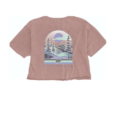 Calmly Mountains Colorado Cropped Short Sleeve T-Shirt