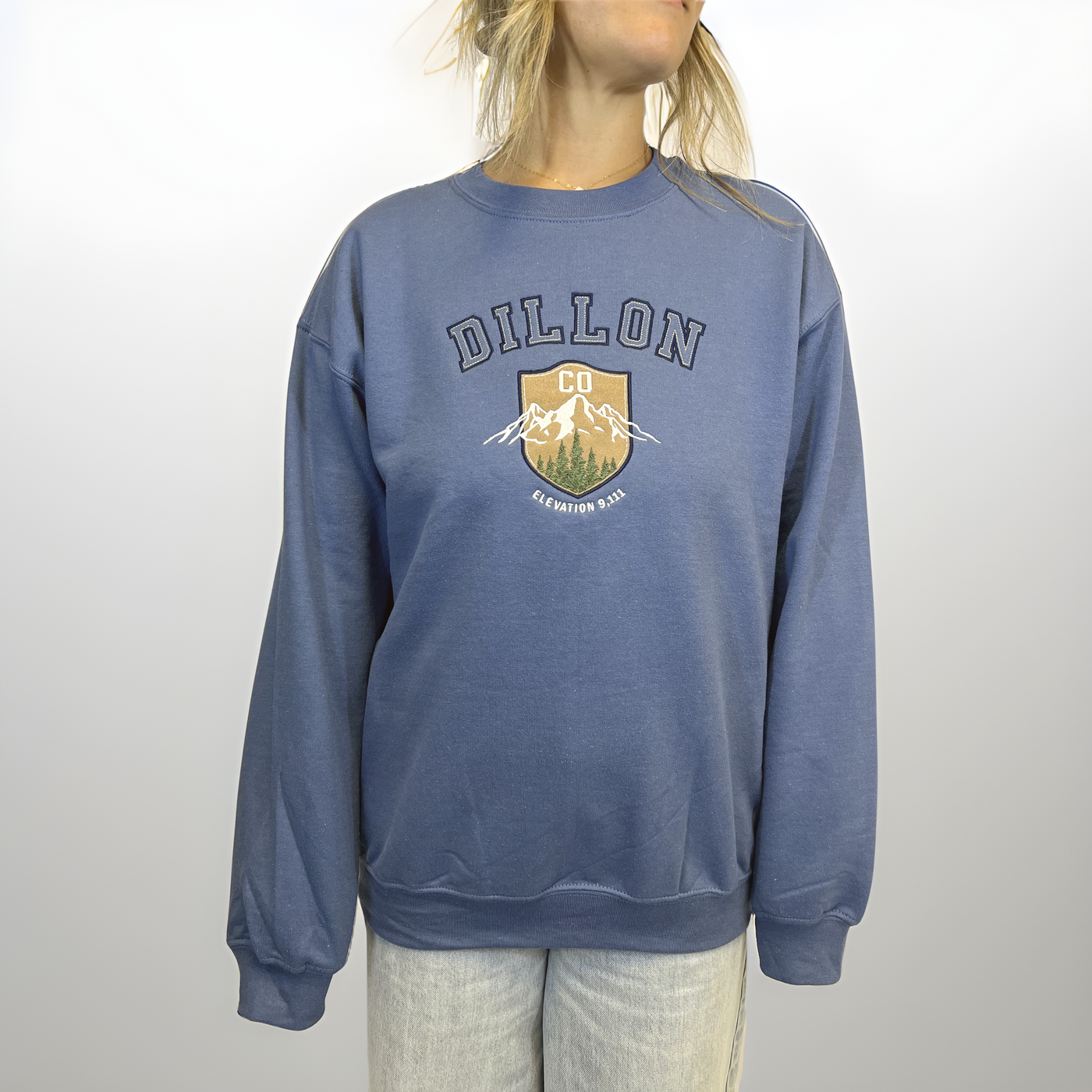 Suede Dillon Shield Colorado Embroidery Crewneck